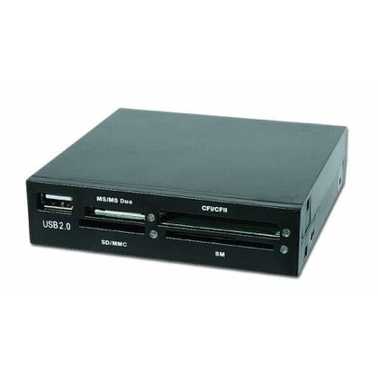 Картридер 3,5" Gembird FDI2-ALLIN1-02-B Black (CF/ MD/ SM/ MS/ SD/ MMC/ XD/ Sata/ USB2.0)