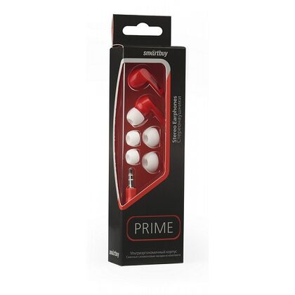 Наушники-вкладыши Smartbuy PRIME 3,5mm, красный (SBE-130)