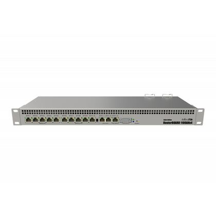 Маршрутизатор: Mikrotik RB1100AHx4 Dude edition (AL21400 1.4 ГГц,4 ядра,4 потока, ОЗУ 1 ГБ RAM, 13х10/ 100/ 1000 Мбит, 2хSATA3, 2х M.2,RouterOS Level 6)