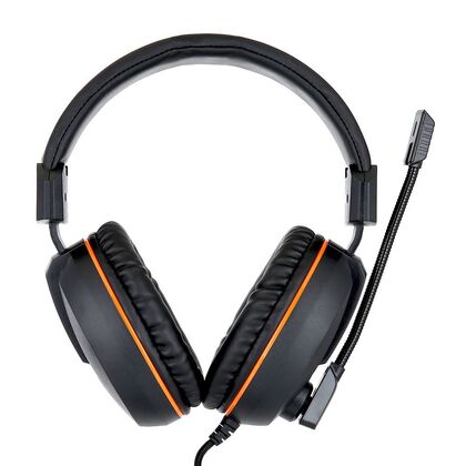 Наушники Gembird MHS-G100 с микрофоном, 2 x mini jack 3.5 mm, черный/ оранжевый (MHS-G100)