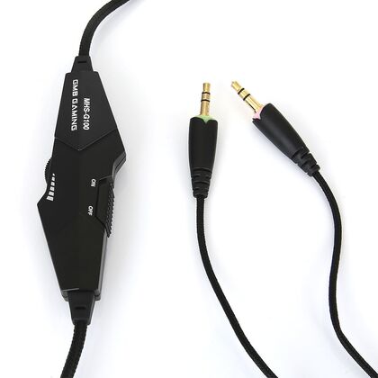 Наушники Gembird MHS-G100 с микрофоном, 2 x mini jack 3.5 mm, черный/ оранжевый (MHS-G100)