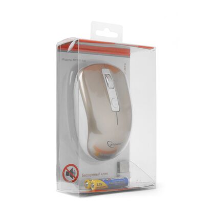 Мышь Gembird 400-G оптическая, беспроводная, USB, золотистый (MUSW-400-G)