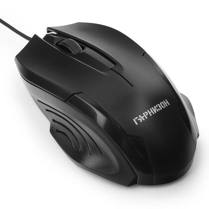 Мышь Гарнизон GM-110 оптическая, проводная, USB, черный, длинна кабеля 1,5м (GM-110)