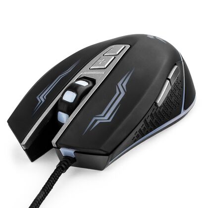 Мышь Гарнизон GM-730G игровая, оптическая, проводная, USB, черный/ серебристый (GM-730G)