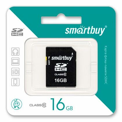 Карта памяти SDHC 16Gb Smartbuy Class10 (SB16GBSDHCCL10)
