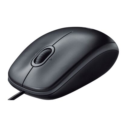Мышь Logitech B100 оптическая, проводная, USB, черный (910-003357)