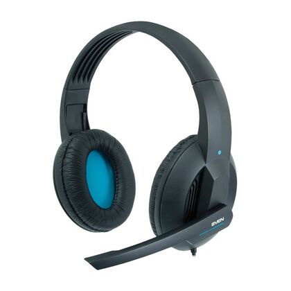 Наушники Sven AP-680MV с микрофоном, 3,5mm, черный/ синий (SV-0410680MV)