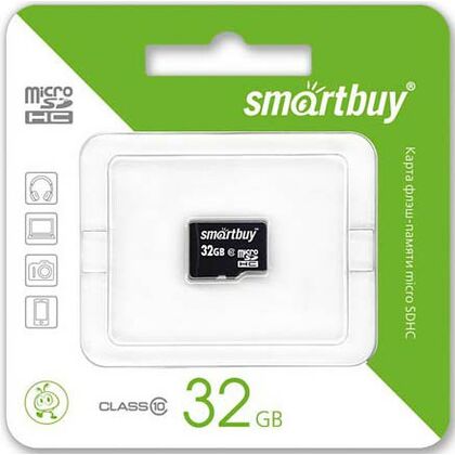 Карта памяти microSDHC 32Gb Smartbuy Class10 (SB32GBSDCL10-00)