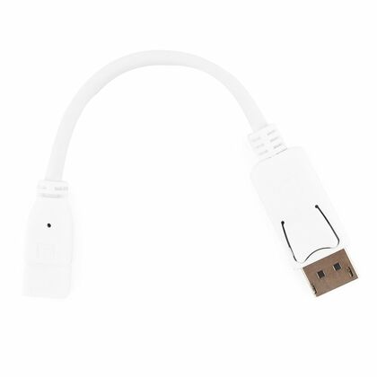Переходник DP - miniDP 0,15м, Gembird/ Cablexpert v1.0 , белый (A-mDPF-DPM-001-W) пакет.