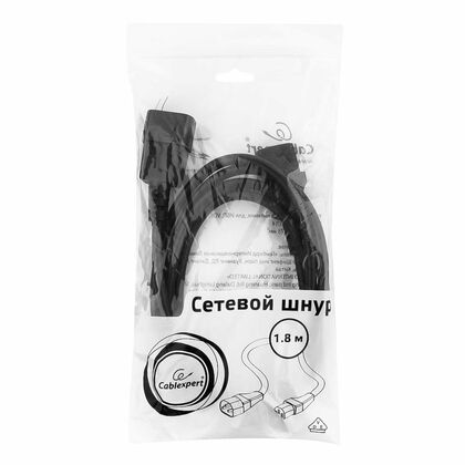 Кабель питания для ИБП C13 - C14 1,8м, Gembird/ Cablexpert , 10А, 2200 Вт, черный, с заземлением (PC-189-VDE) пакет.