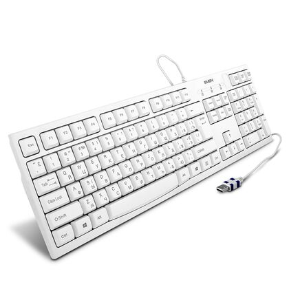 Клавиатура Sven KB-S300, проводная, классическая, USB, белый (SV-016647)