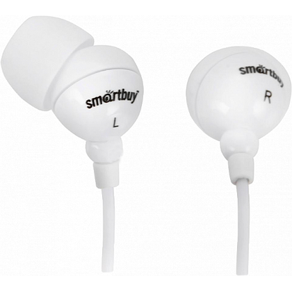 Наушники-вкладыши Smartbuy SBE-1200 COLOR TREND mini jack 3.5 mm, белый (SBE-1200)