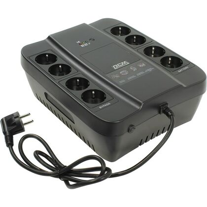 ИБП PowerCom SPD-650N 650 ВА/ 390 Вт, 8*Schuko (Euro),( Аккумулятор 12 V/ 7,2 Ah*1)