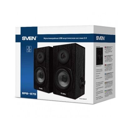 Акустическая система Sven SPS-575 2.0 6W, mini Jack 3.5 мм, черный (SV-016166)