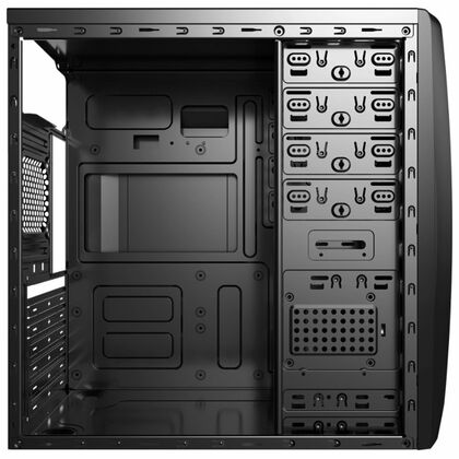 Корпус AeroCool без БП CS-1102 Black на передней панели 2xUSB2.0, 1xUSB3.0, ДаxМикрофон, ДаxНаушники, (CS-1102)