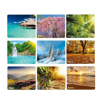 Коврик для мыши Defender Silk Pad Nature /  натуральная резина + шелк /  230 x 190 x 1.6 мм. Ассорти - 10 видов (50707)