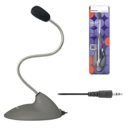 Микрофон Defender MIC-111 mini jack 3.5 mm, серый (64111)
