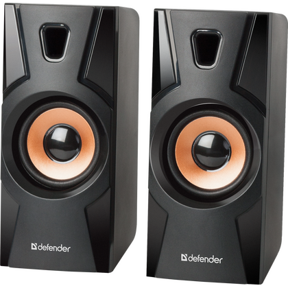Акустическая система Defender Aurora S8 2.0 8W, mini Jack 3.5 мм, черный/ оранжевый (65408)