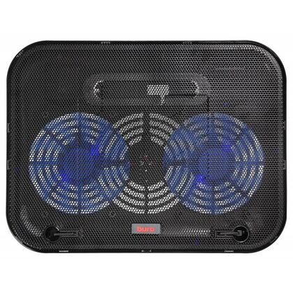 Подставка для ноутбука Buro BU-LCP140-B214H 14"338x255x22мм 1xUSB 2x 140ммFAN 480г металлическая сетка/ пластик черный