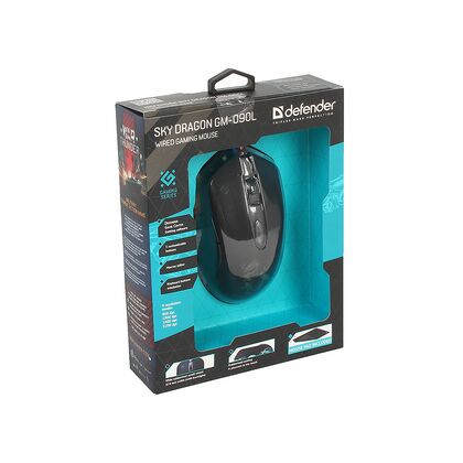Мышь Defender Sky Dragon GM-090L проводная, черный, USB,  оптическая , игровая (52090)