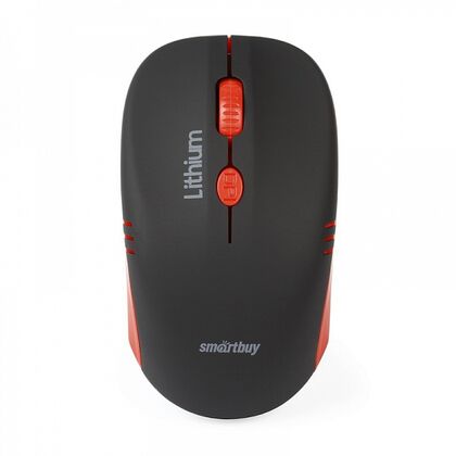 Мышь Smartbuy SBM-344CAG-KR беспроводная, черный/ красный, Радио USB,  оптическая (SBM-344CAG-KR) аккумулятор