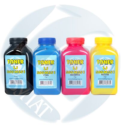 Тонер HP LJ Pro 300 Color M351/ 400 Color M451 банка 75г Yellow БУЛАТ