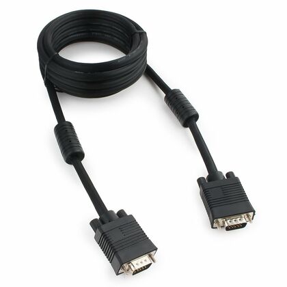 Кабель VGA 3м Gembird/ Cablexpert черный, тройной экран, феррит. кольца, пакет (CC-PPVGA-10-B)