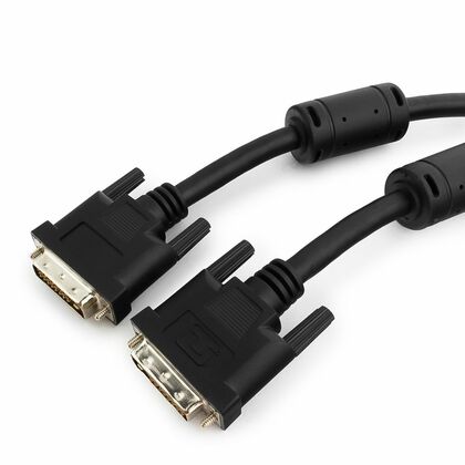Кабель DVI 3м Gembird/ Cablexpert черный, экран, феррит. кольца, пакет (CC-DVI-BK-10)