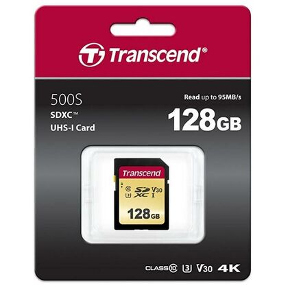 Карта памяти SDXC Transcend 128Gb UHS-I (U3) без адаптера (TS128GSDC500S)