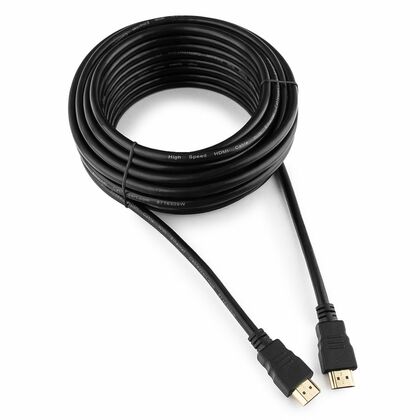 Кабель HDMI 10м Gembird/ Cablexpert v2.0 черный, позол. разъемы, экран, пакет (CC-HDMI4-10M)