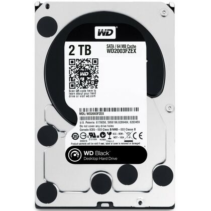 Жесткий диск HDD 3,5" SATA: 2000Gb WD [7200rpm, 64Mb cache, SATA3 6Gbit/ s] WD2003FZEX