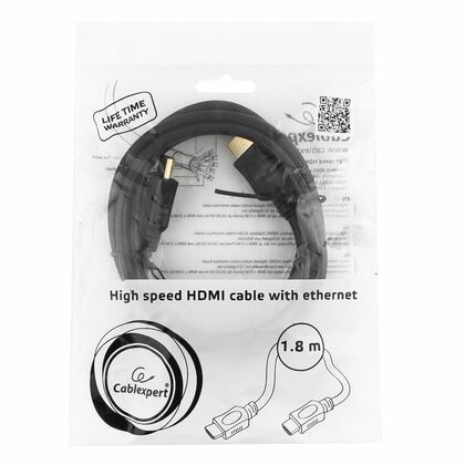 Кабель HDMI 1.8м Gembird/ Cablexpert v1.4 черный, пакет (CC-HDMI4L-6)