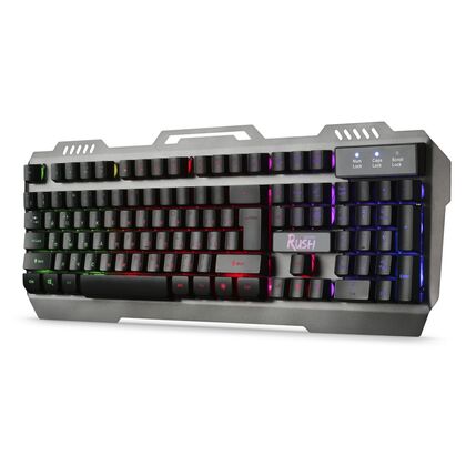 Клавиатура Smartbuy Rush 354GU-K, проводная, игровая, USB, с подсветкой, черный/ серебристый, кабель 1,6 м (SBK-354GU-K)