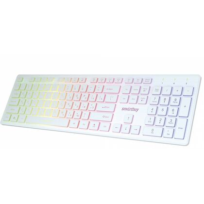 Клавиатура Smartbuy ONE 305U, проводная, мультимедийная, USB, с подсветкой, белый (SBK-305U-W)