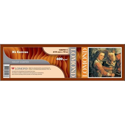 Бумага рулонная Lomond Холст глянцевая, XL Natural Canvas Dye, 610 мм, 10 м, 400 гр/ м², 2 дюйма (50.8 мм) (1207011)