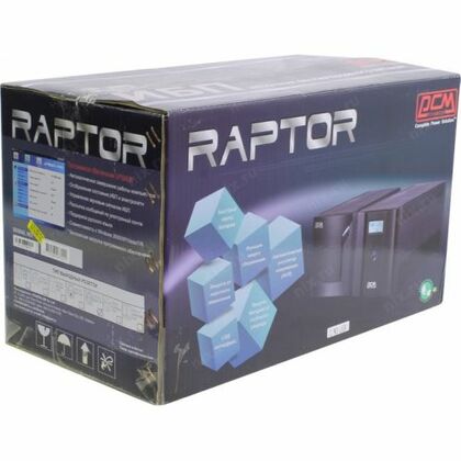 ИБП PowerCom RPT-1500AP LCD 1500 ВА/ 900 Вт, 4*Schuko (Euro), AVR, USB, RJ45/ RJ11 ( Аккумулятор 12 V/ 7,2 Ah*1)