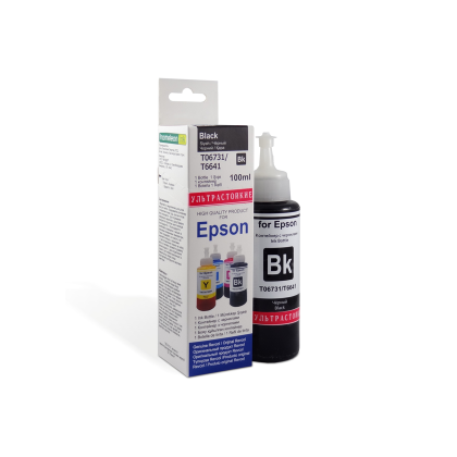 Чернила EPSON серия L, EV ультра-стойкие, оригинальная упаковка, Black, Dye, 100 мл. Revcol