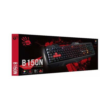Клавиатура A4Tech Bloody B150N Gamer LED, проводная, игровая, USB, с подсветкой, черный (B150N)