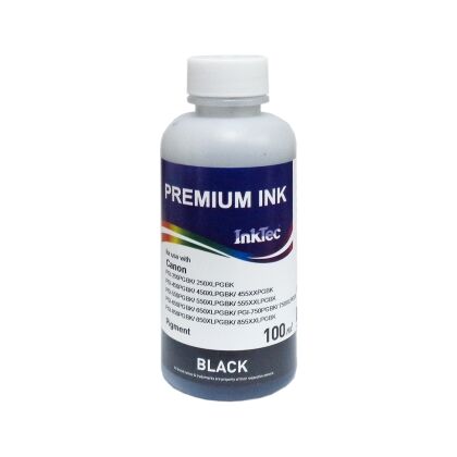 Чернила Canon (C5050-100MB) PGI-250BK/ 450BK/ 455BK/ 550BK/ 555BK/ 650BK/ 750BK Black, Pigment, 100 мл, InkTec