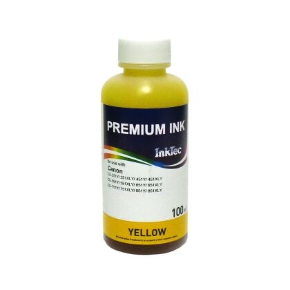 Чернила Canon (C5051-100MY) CLI-251Y/ 451Y/ 551Y/ 651Y/ 751Y/ 851Y, Yellow, Dye, 100 мл, InkTec