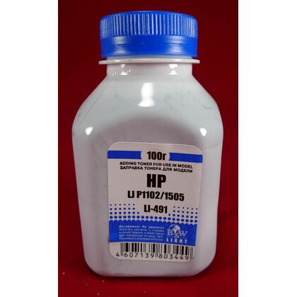 Тонер HP LJ P1102 фл. 100г. B&W Light CB436A/ CE278A/ CE285A/ CF283A/ CF283X/ CRG-713/ 726/ 728/ 737 (1505) фас. Россия