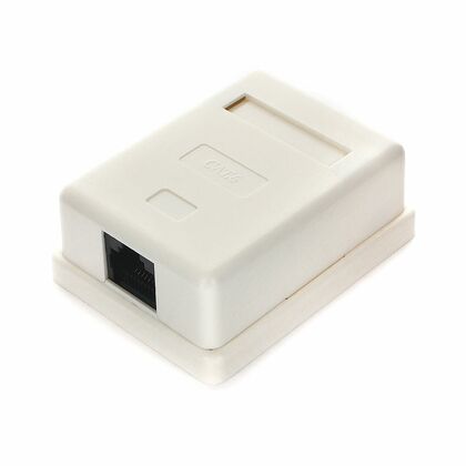 Розетка компьютерная Gembird/ Cablexpert RJ-45 CAT6, внешняя, одинарная (NA216)