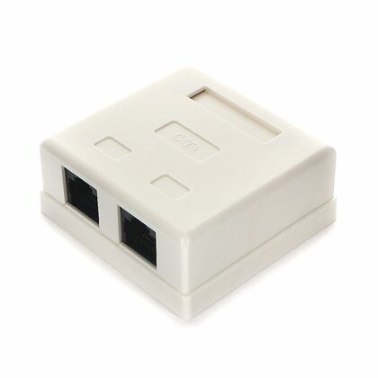 Розетка компьютерная Gembird/ Cablexpert RJ-45 CAT6, внешняя, двойная (NA218)
