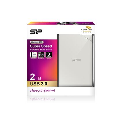 Внешний жесткий диск 2.5" 2Tb SiliconPower Stream S03 USB 3.0 Белый (SP020TBPHDS03S3W)