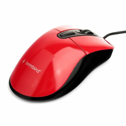 Мышь Gembird MOP-415-R оптическая, проводная, USB, офисная, красный (MOP-415-R)