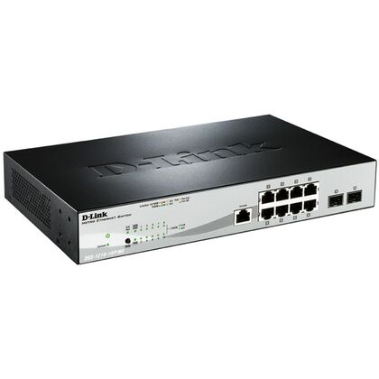 Управляемый коммутатор 10 портов: D-Link DGS-1210-10P/ ME/ A1A (8х10/ 100/ 1000 Мбит/ с,2хSFP) 2 уровня