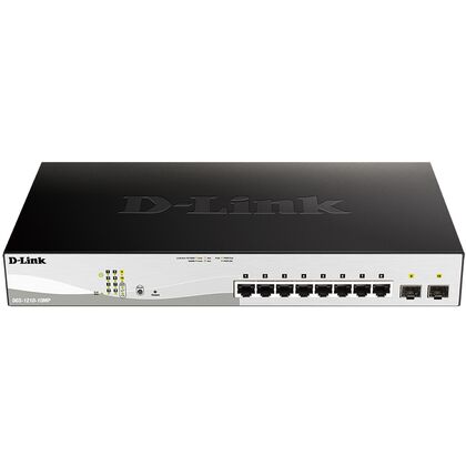 Управляемый PoE-коммутатор 10 портов: D-Link DGS-1210-10MP/ F1A (8х10/ 100/ 1000 Мбит/ с,2хSFP,8хPoE) 2 уровня