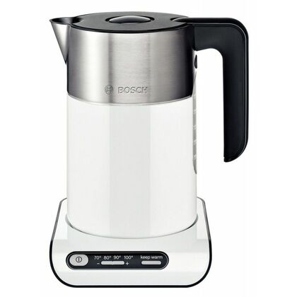 Чайник электрический Bosch TWK8611P 1.5 л, 2400 Вт, белый/ серебристый (корпус - металл/ пластик)