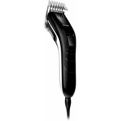 Машинка для стрижки Philips QC5115/ 15 черный/ белый (длина стрижки до - 21 мм, утановок длины - 11, насадок - 1, питание - от сети)