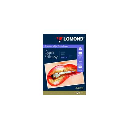 Фотобумага Lomond Semi Glossy, микропористая, полуглянцевая, A4, 195 гр/ м2, 20л (1101307) для струйной печати